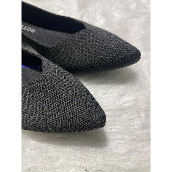Rothys Womens Pointed Toe Flats Black & Blue Slip-On Shoes Size 10 - Picture 3 of 8